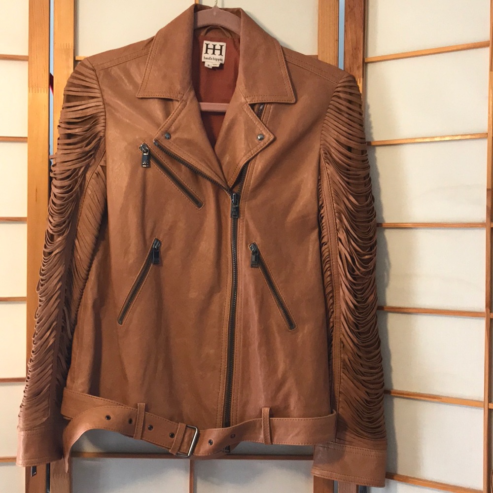 Rare Sample! Haute Hippie Moto Slashed Sleeve Jacket